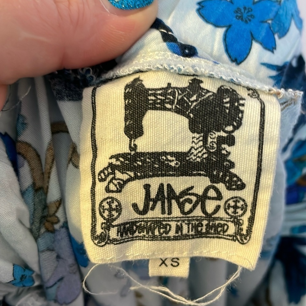 Jaase Blue Floral Bird Wide Leg Boho Palazzo Pants size XS - Picture 4 of 16